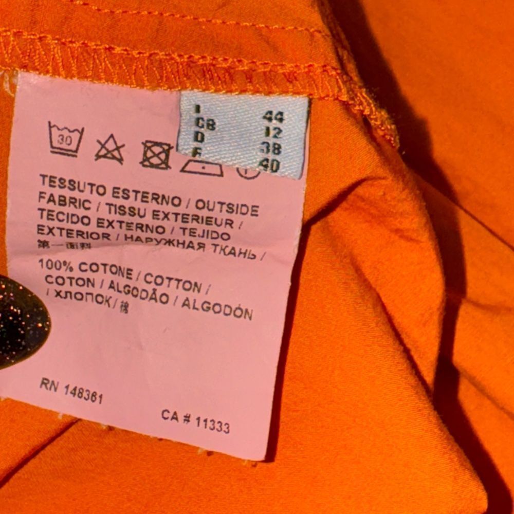 PINKO women’s Aggie Colorblock pink & orange off the shoulder midi Dress size 8 - Picture 9 of 10